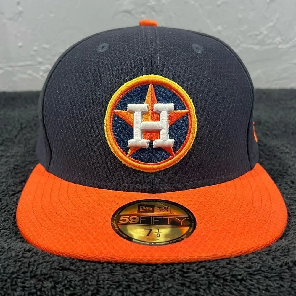 🔥⚾️ HOUSTON ASTROS  New Era 59Fifty Fitted Hat MLB19 Batting Practice Sz 7-1/8”